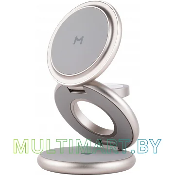 Беспроводное зарядное Magssory Disc Signature Edition 3 в 1 для Apple WCH033 (титановый)